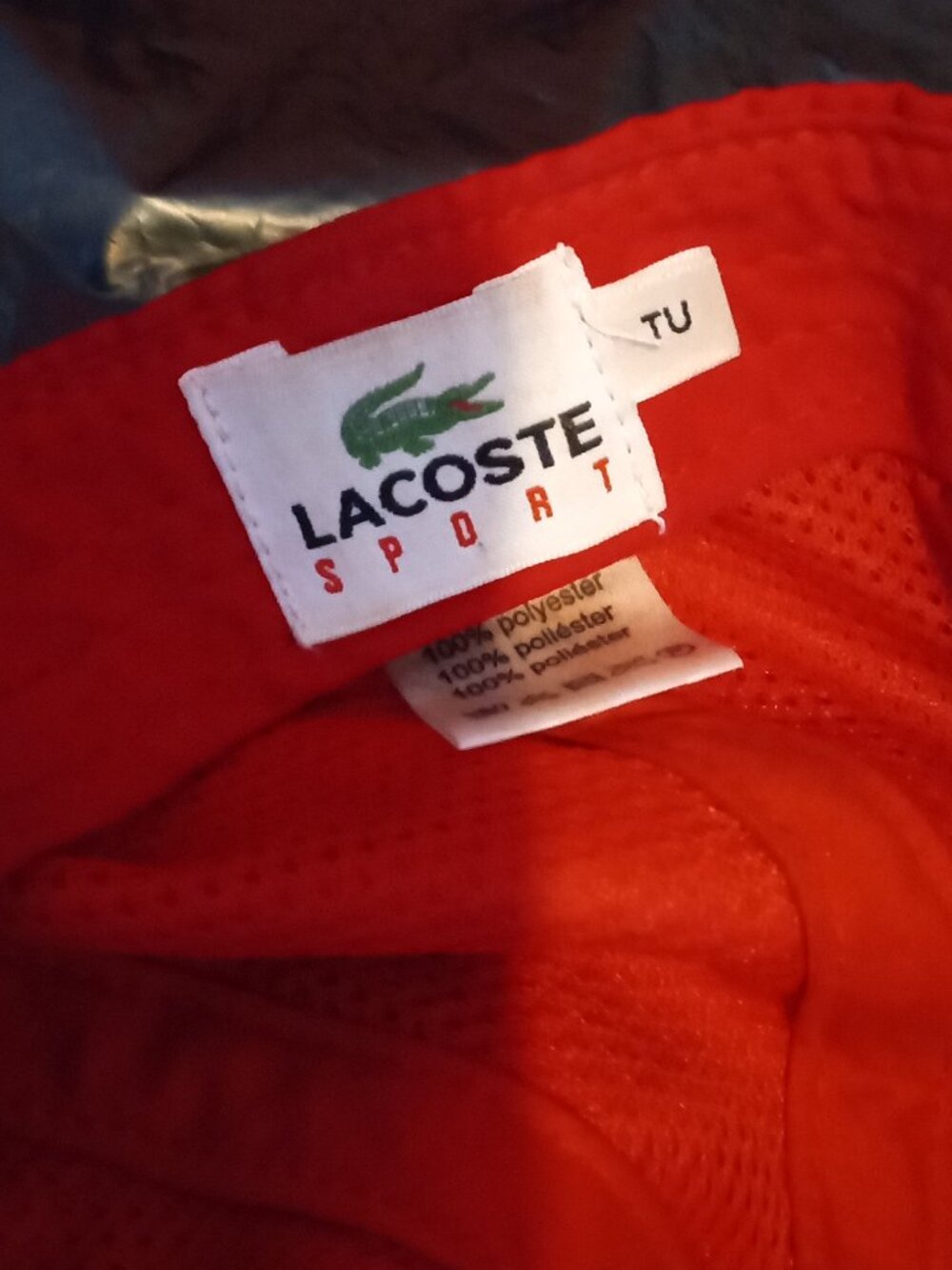 Red Lacoste Velcro SnapBack Hat - Picture 2 of 4